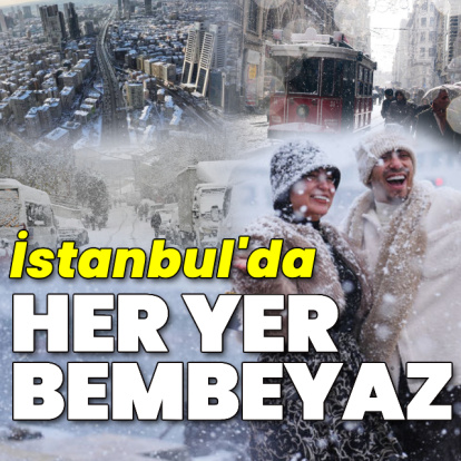 İstanbul'da her yer bembeyaz