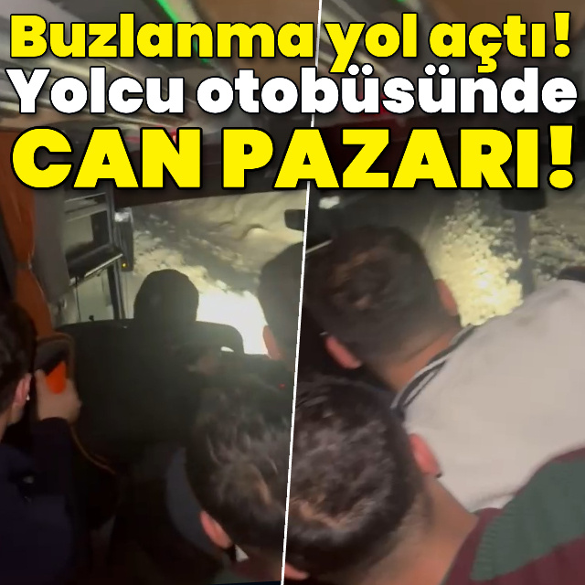 Buzlanma yol açtı! Yolcu otobüsünde can pazarı!