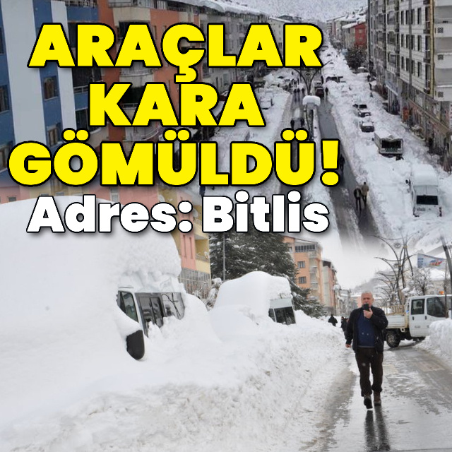Bitlis'te yaşandı! Araçlar kara gömüldü!