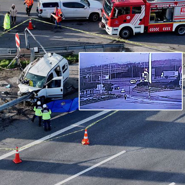 Bariyere ok gibi saplandı! Kahreden kaza kamerada!