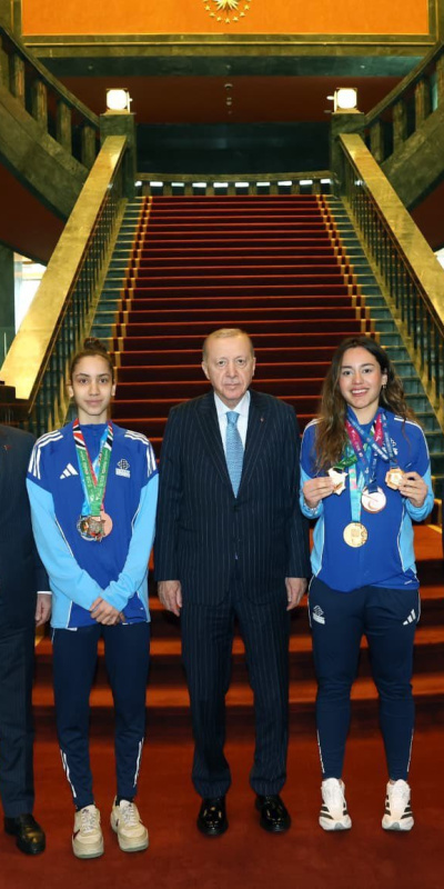 Cumhurbaşkanı Erdoğan, milli tekvandocuları kabul etti