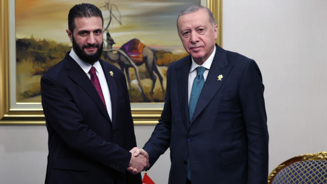 Cumhurbaşkanı Erdoğan, Şara ile görüştü