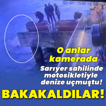 Denize böyle uçmuş! O anlar kamerada