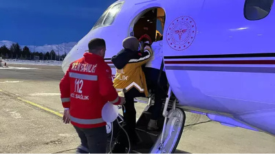 Kalp yetmezliği hastası 5 aylık bebek, ambulans uçakla sevk edildi