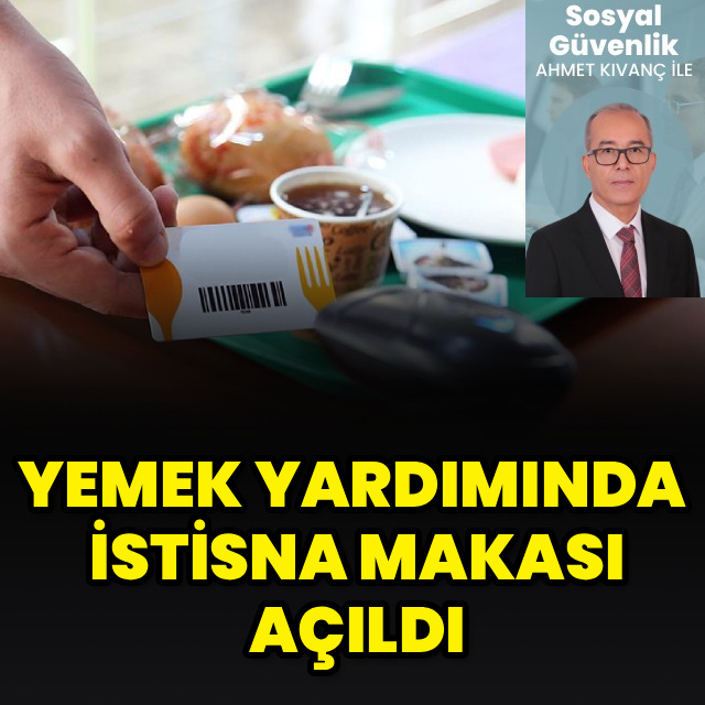Yemek yardımında istisna makası açıldı