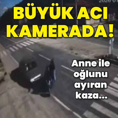 Anne ile oğlunu ayıran kaza! Büyük acı kamerada!