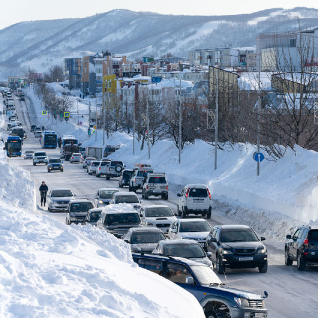 Kamçatka'da son 30 yılın en yoğun kar yağışı