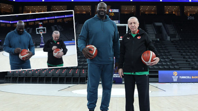 Cumhurbaşkanı Erdoğan NBA efsanesi O'Neal ile bir araya geldi