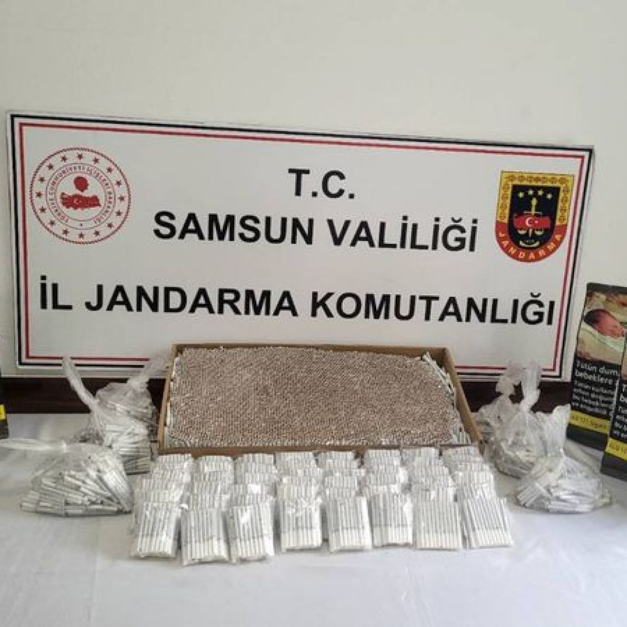 Samsun’da bandrolsüz tütün ürünleri ele geçirildi