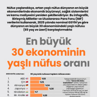 En büyük 30 ekonominin yaşlı nüfus oranı