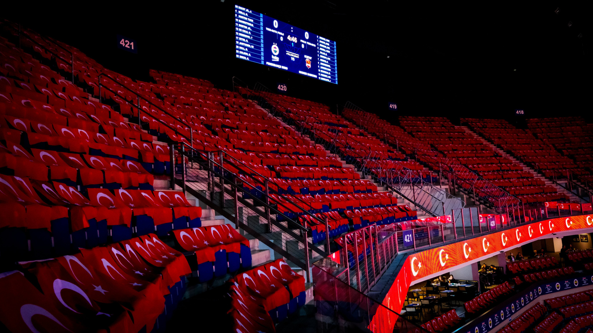 Fenerbahçe, EuroLeague Maçı Öncesi Ülker Salonu'nu Türk Bayraklarıyla Donattı