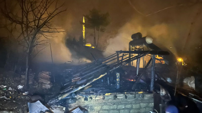 Tokat'ta tek katlı evde yangın çıktı