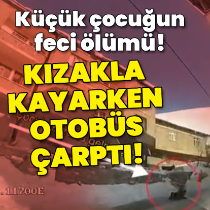 Kızakla kayarken otobüs çarptı!