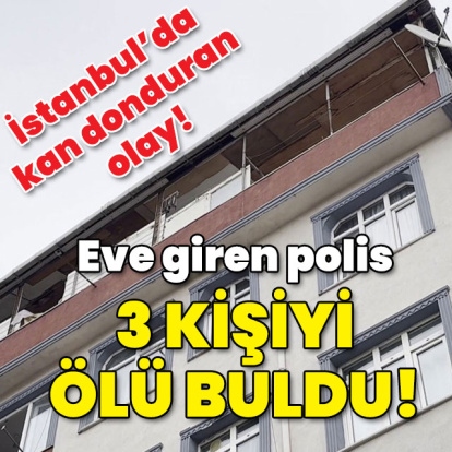 İstanbul'da dehşet! Polis eve girdi 3 kişiyi ölü buldu!