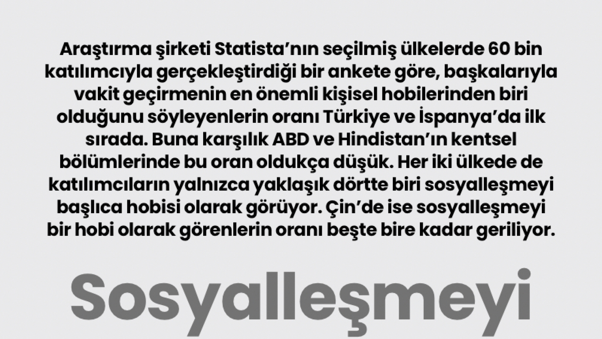Sosyalleşmeyi En Çok Türkler ve İspanyollar Hobi Olarak Görüyor