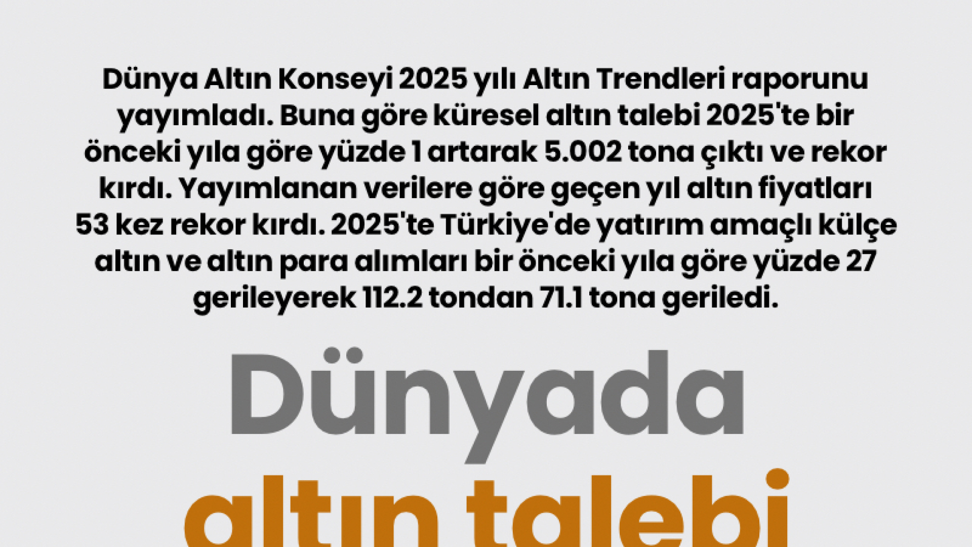 Küresel Altın Talebi Rekor Kırdı, Türkiye'de Yatırım Altını Düşüşte