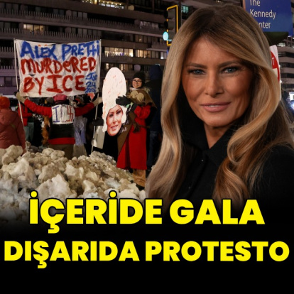 İçeride gala, dışarıda protesto