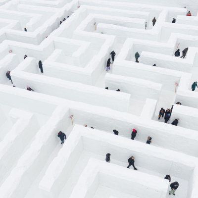 Avrupa'nın en büyük kar labirenti