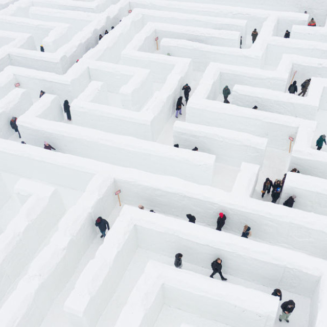 Avrupa'nın en büyük kar labirenti