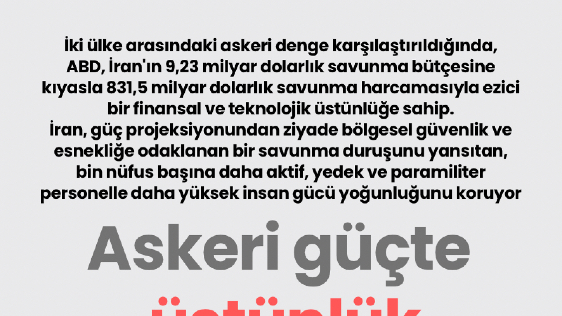 ABD ve İran Askeri Güç Karşılaştırması: Rakamlarla Üstünlük Analizi