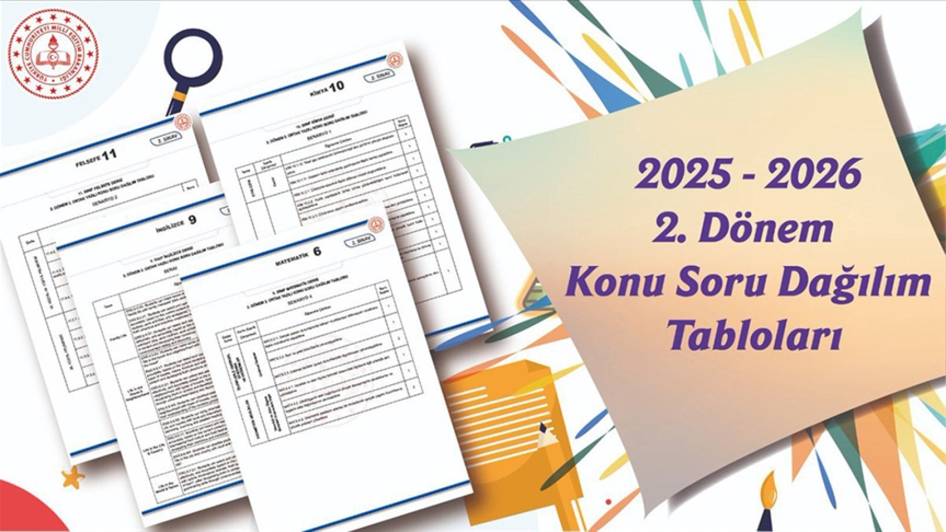 MEB İkinci Dönem Sınavları İçin Örnek Konu ve Soru Dağılım Tablolarını Yayımladı
