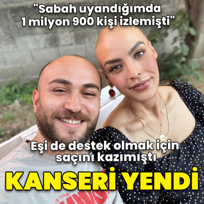 Saçını kazıtan eşinin desteğiyle meme kanserini yendi