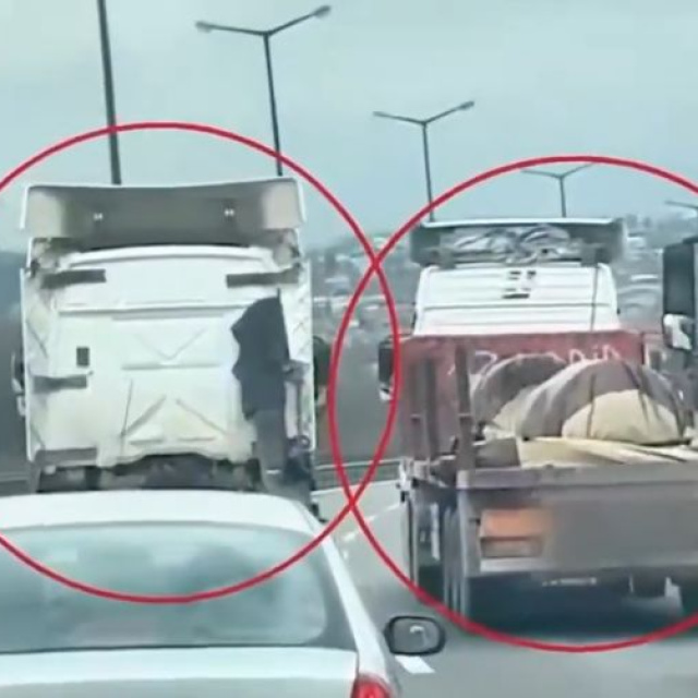 Sol şeridi işgal eden TIR sürücüsüne ceza