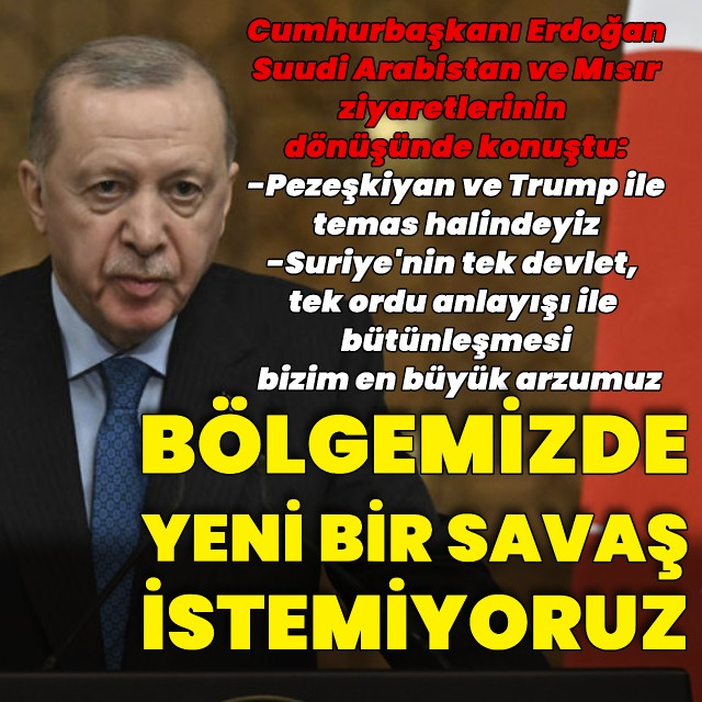 Cumhurbaşkanı Erdoğan: Hem ABD hem İran'la görüşüyoruz