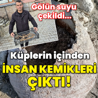 Gölün suyu çekildi... Küplerin içinden insan kemikleri çıktı!
