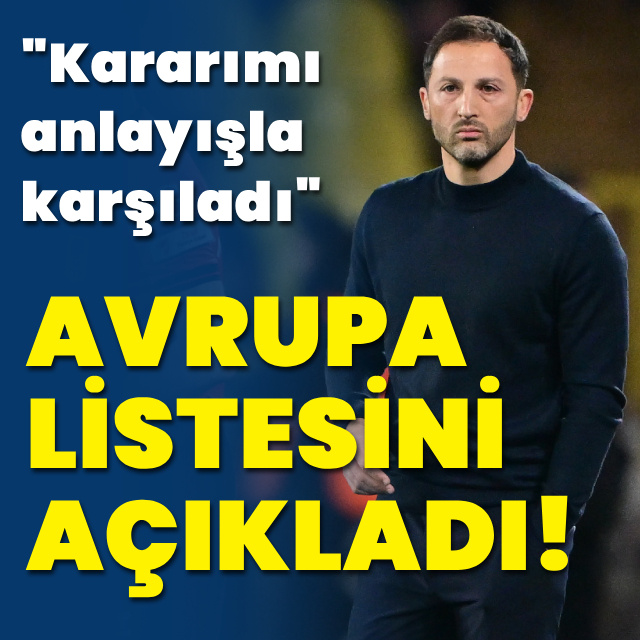 Domenico Tedesco, UEFA listesini açıkladı!
