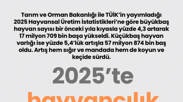 2025'te hayvancılık güçlendi