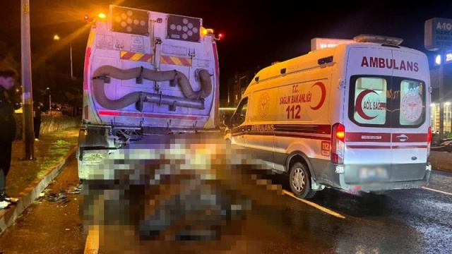 Belediye aracıyla çarpışan motosikletli öldü