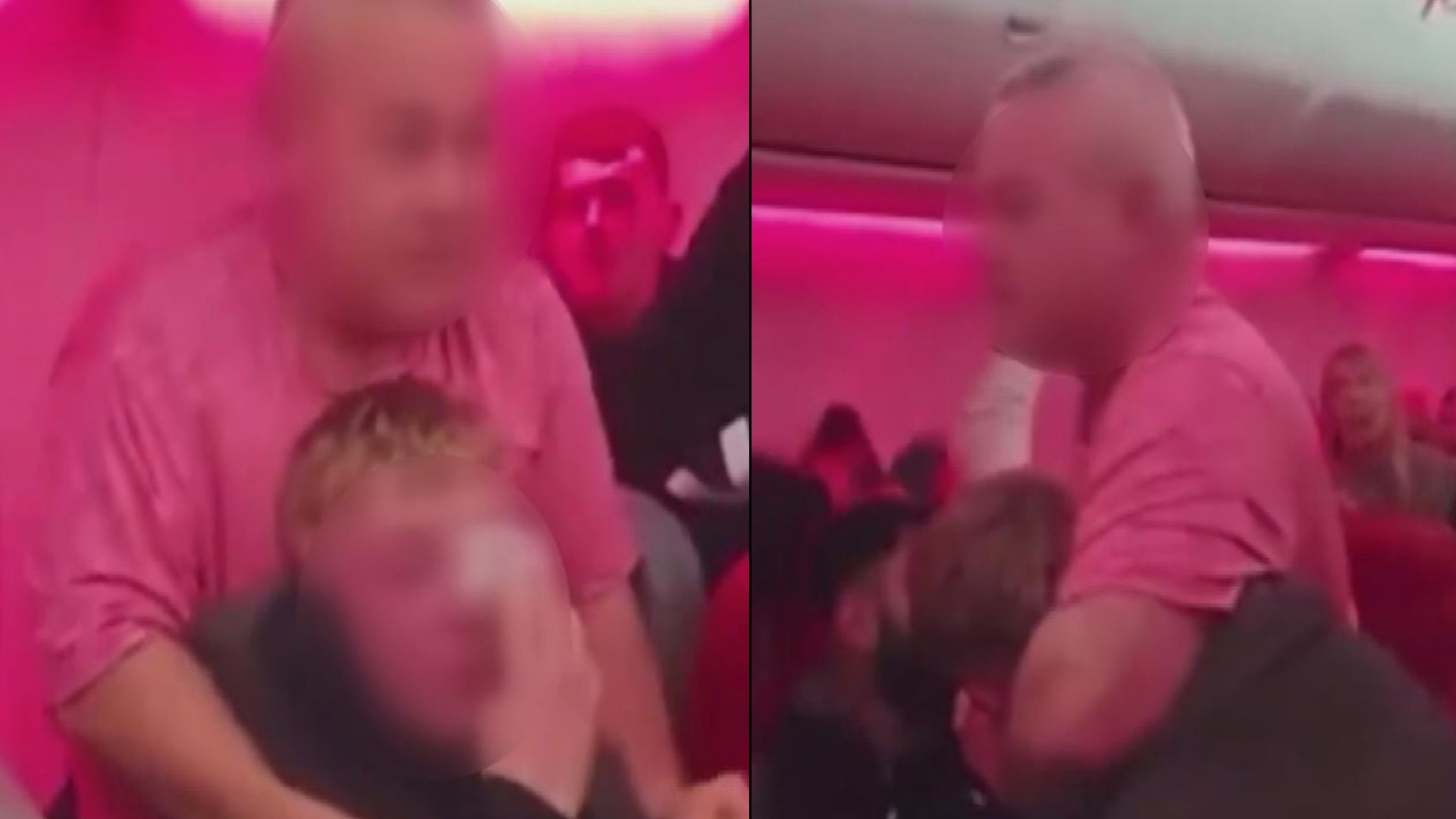 Antalya-Manchester uçağında yolcu kavgası kamerada