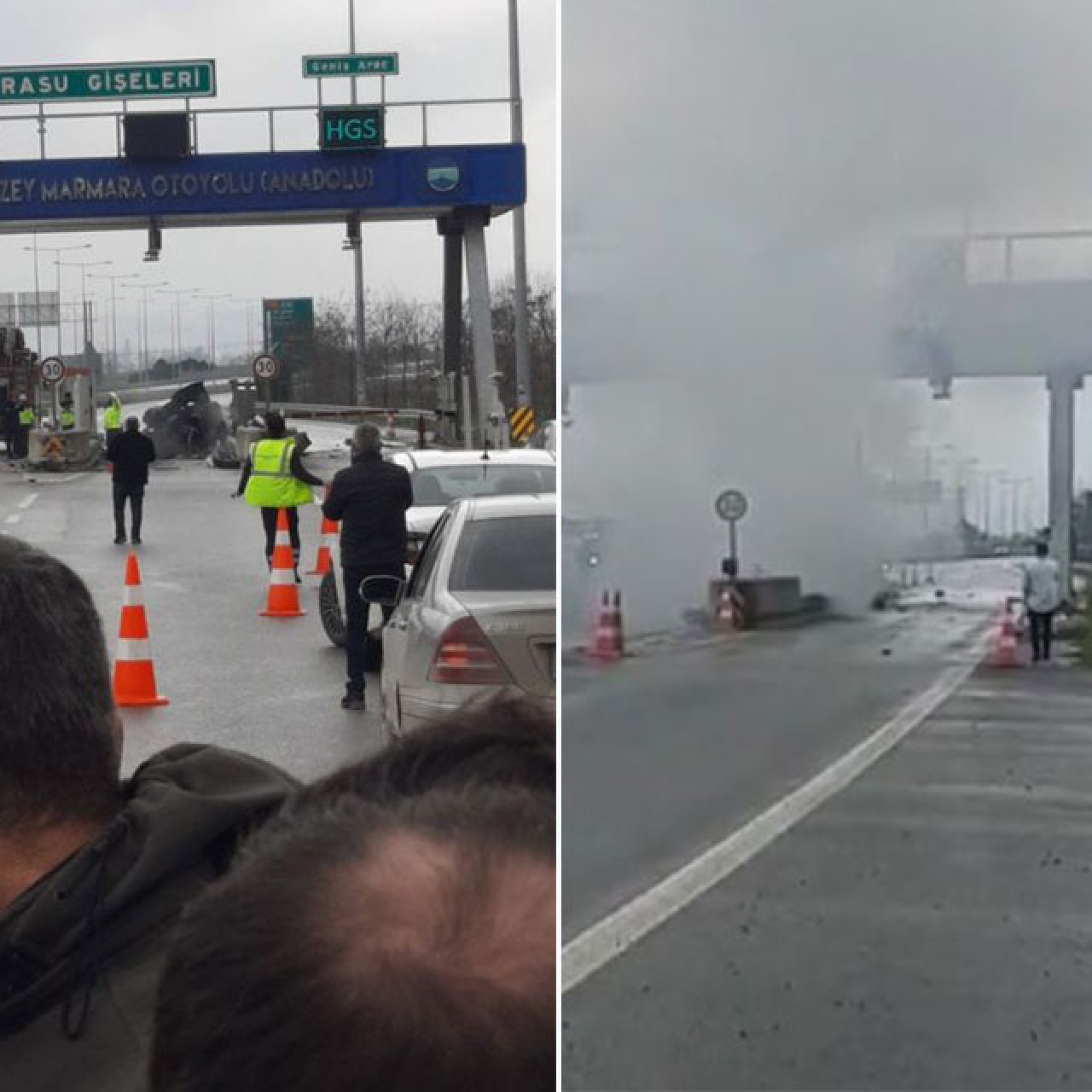 Gişelere çarpıp alev aldı! Otoyolda feci ölüm!