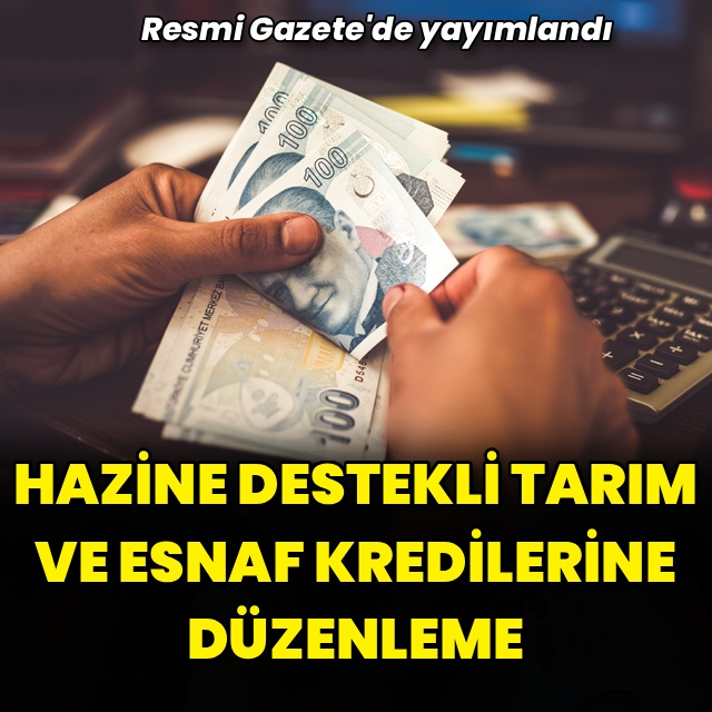 Hazine destekli tarım ve esnaf kredilerine düzenleme