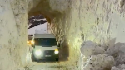 Kar tüneli! Van Bahçesaray'da kaydedildi!