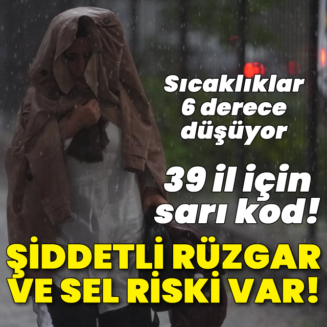 39 il için sarı kod! Kuvvetli sağanak yağmur ve lodos etkili olacak