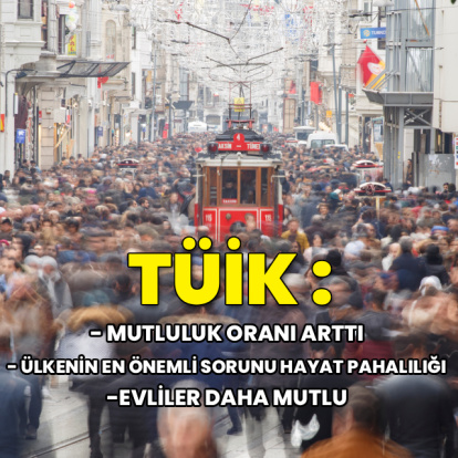 TÜİK: Mutluluk oranı arttı