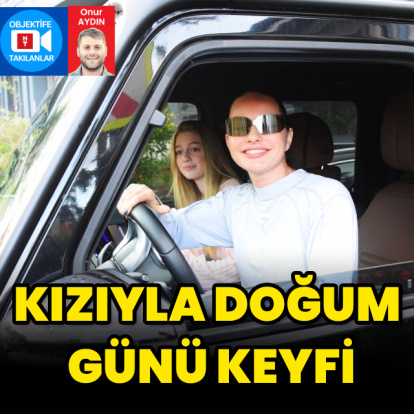 Kızıyla doğum günü keyfi