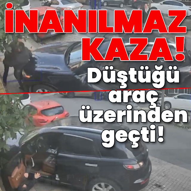 Düştüğü araç üzerinden geçti!