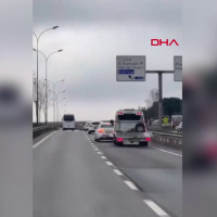 Çekici dehşeti! Takip edip çarptı!