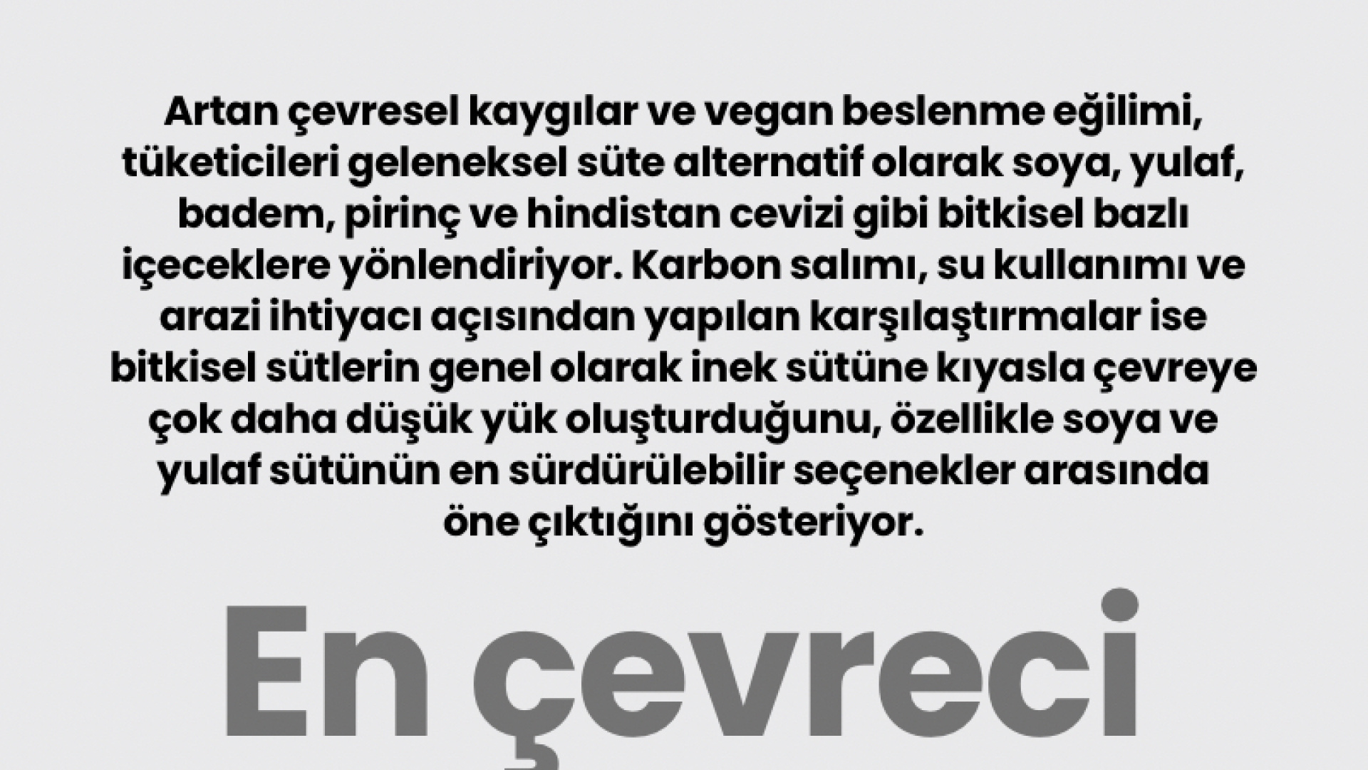 Çevreci Süt Karşılaştırması: Bitkisel Alternatifler İnek Sütünü Geride Bırakıyor