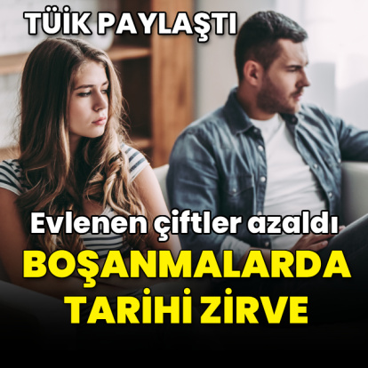 TÜİK paylaştı... Boşanmalarda tarihi zirve!