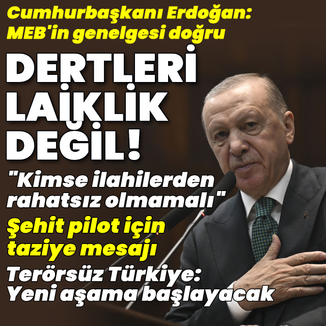 Cumhurbaşkanı Erdoğan'dan şehit pilot için taziye mesajı