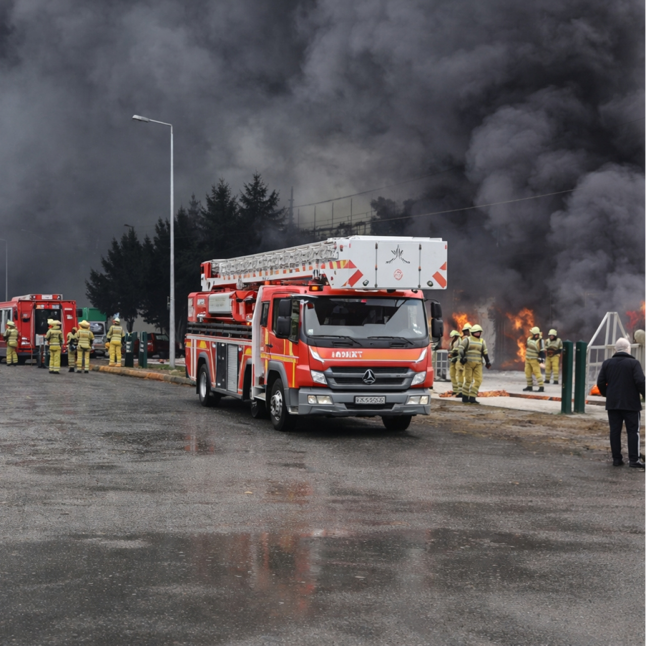 Silivri'de fabrika yangını