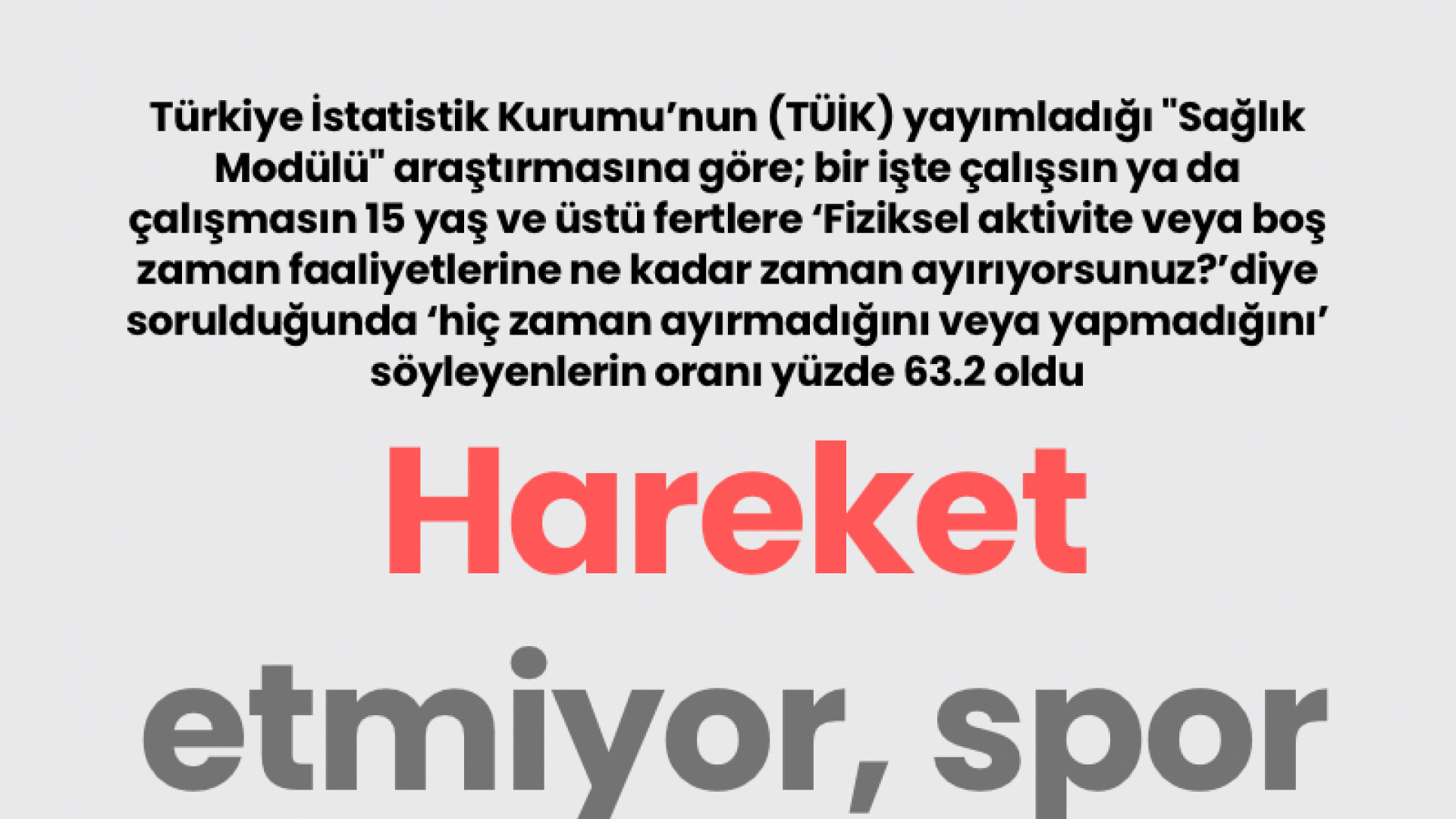 TÜİK Araştırması: Türkiye'nin Yüzde 63.2'si Fiziksel Aktivite Yapmıyor