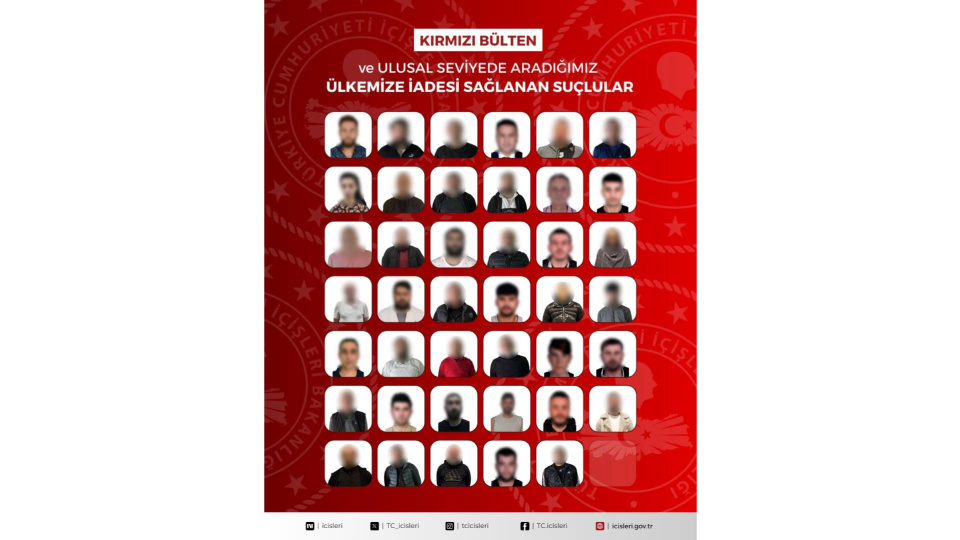 41 suçlu Türkiye'ye gönderildi