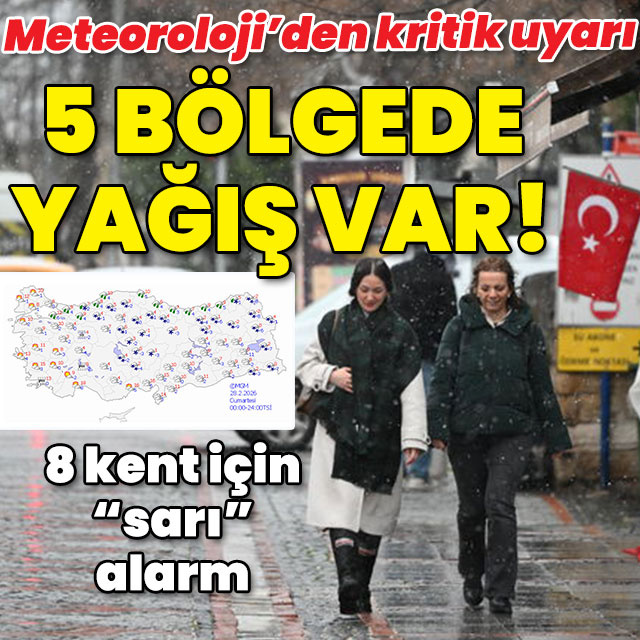 8 kent için "sarı" alarm... 5 bölgede yağış var!