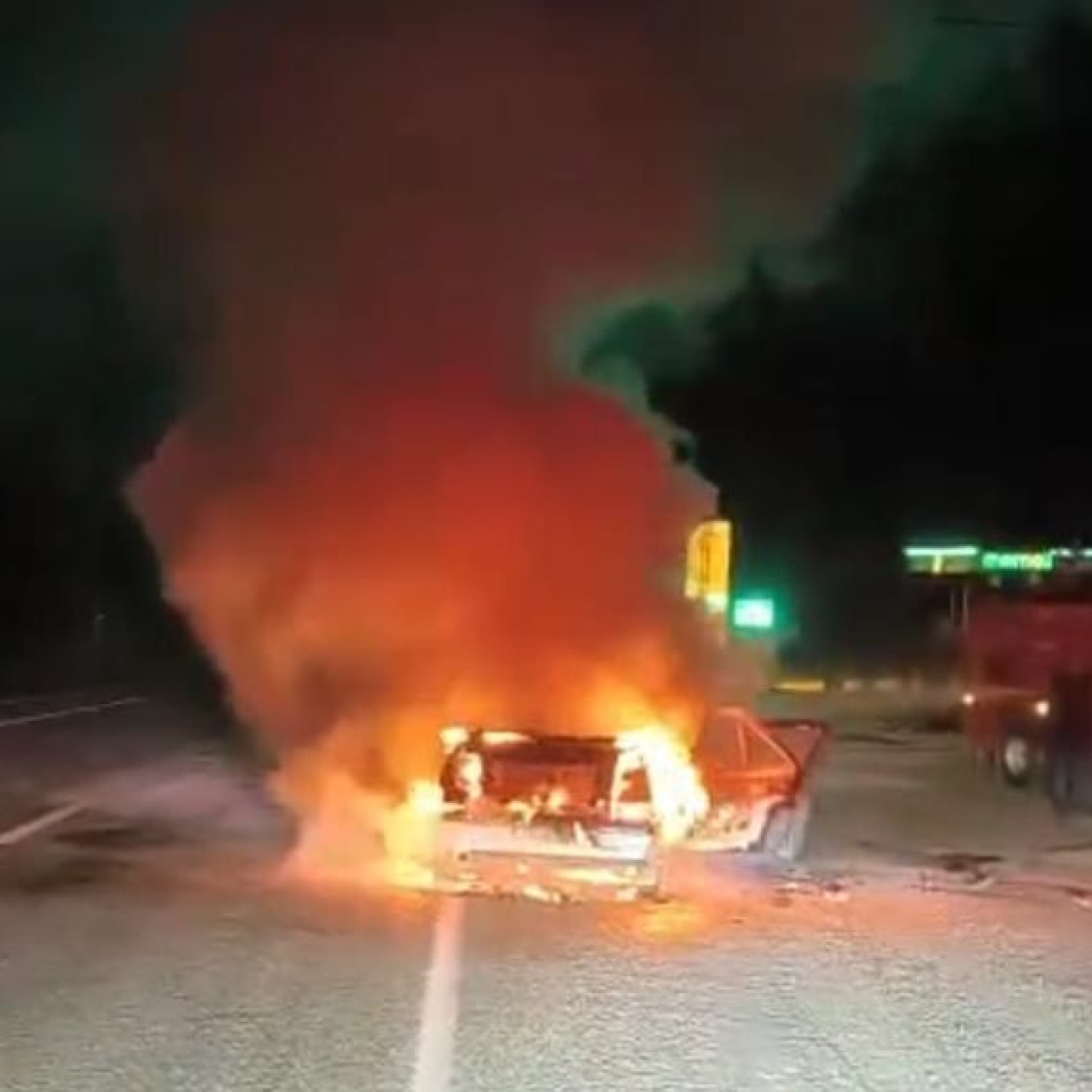 Hareket halindeyken alev topuna döndü!