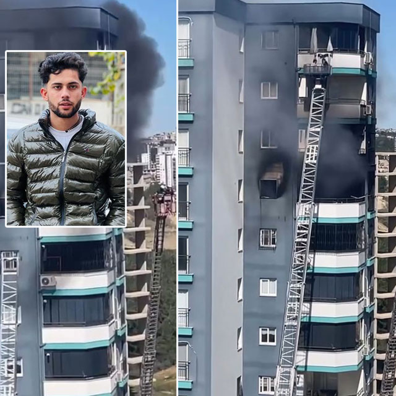 Alevler yükseldi! Baba ile kızı 13. katta mahsur kaldı! Kahraman işçi!